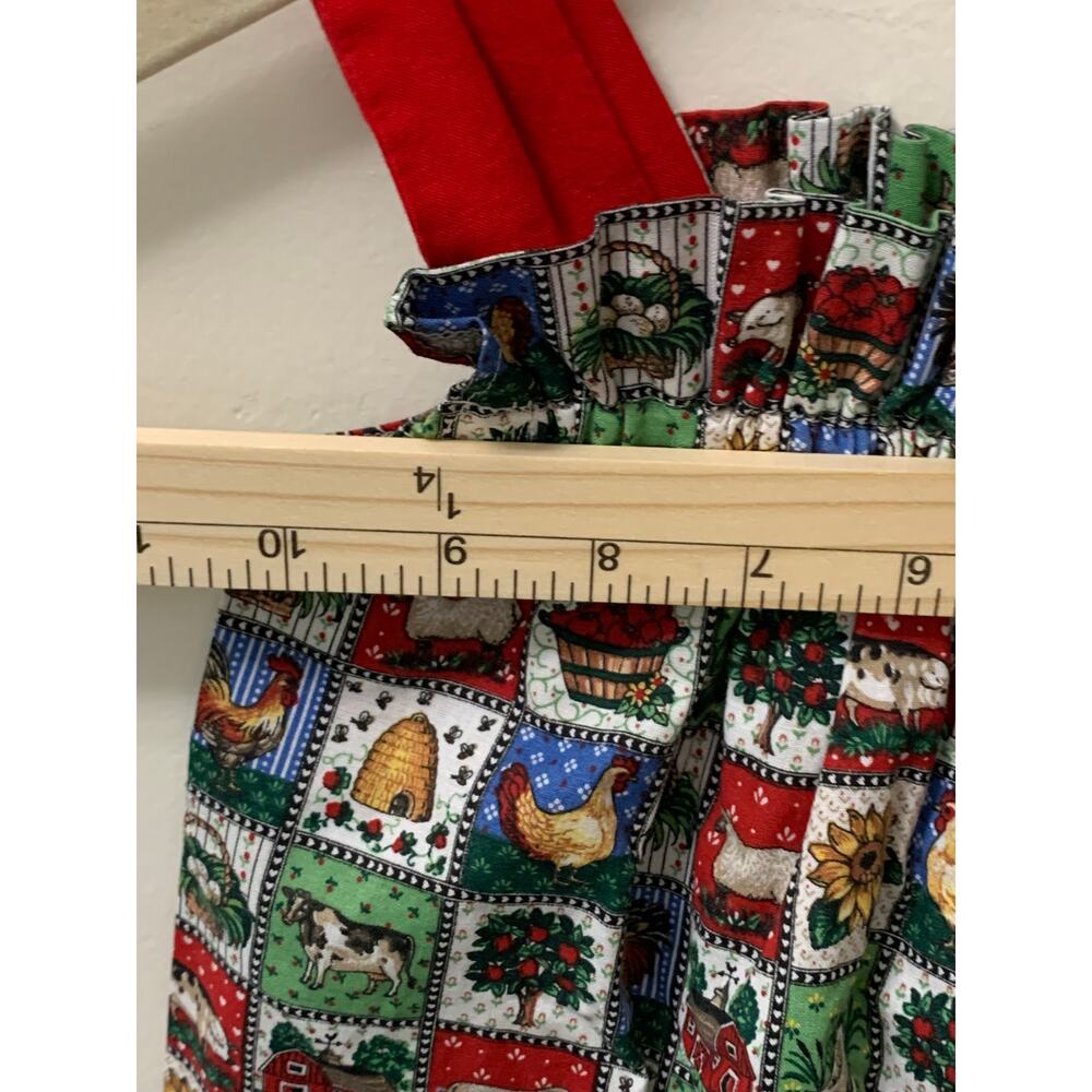 Handmade dress chickens bees farm Sz 4 M - Picture 7 of 10